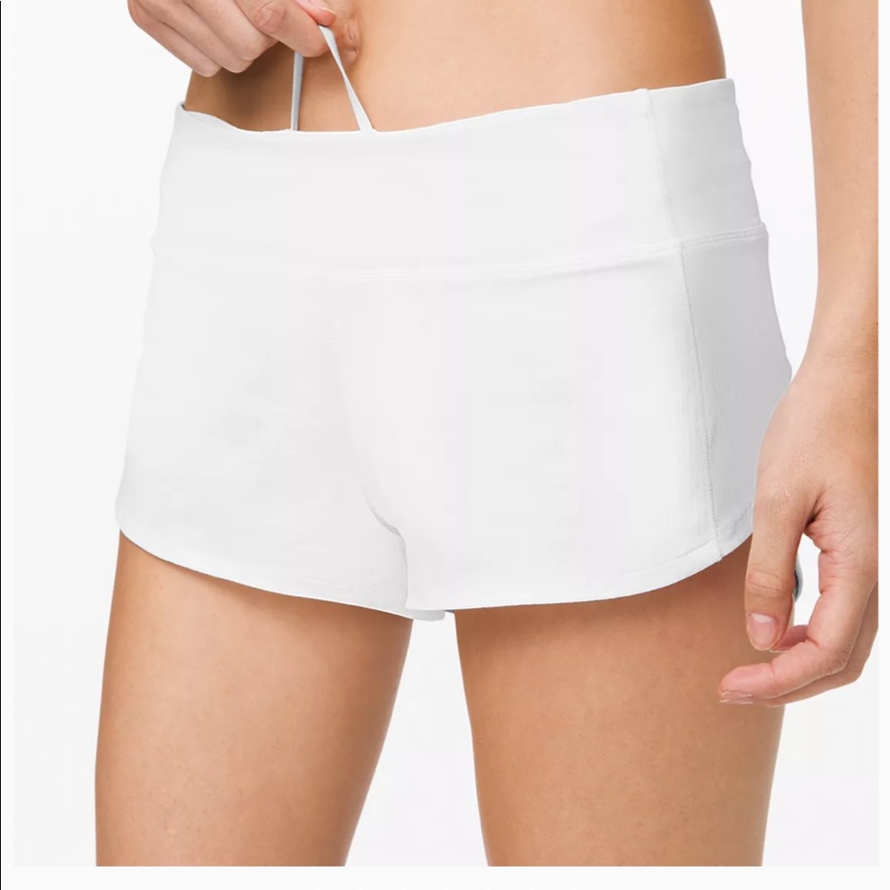 White lululemon speed up shorts